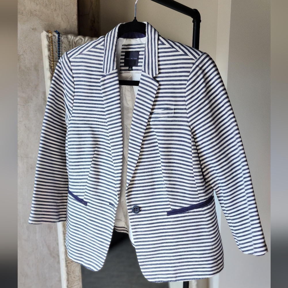 The Limited Quarter Sleeve Striped Blazer